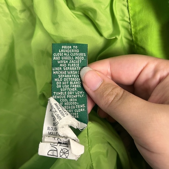 L.L. BEAN Girl's Winter Snow Ski Jacket Coat Sz M 10-12 Green Hooded - Picture 5 of 7